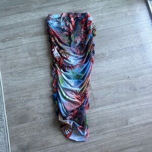 Tropical Print Women's Swim Cover-Up Skirt